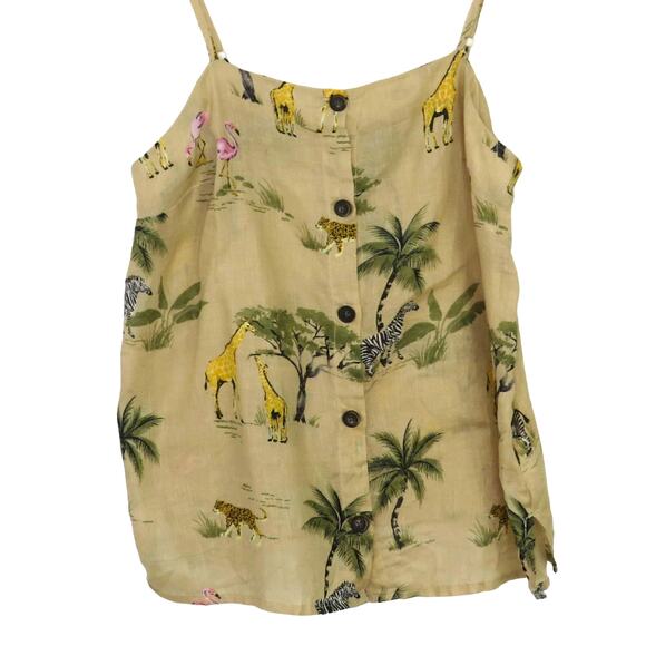 Old Navy Safari Cami Top Tank with Giraffes, Flamingo, Zebra, Flamingo Small - Picture 4 of 7